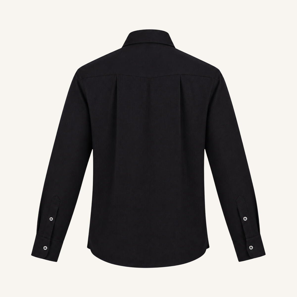 Plissé Cotton Club Shirt in Onyx Black
