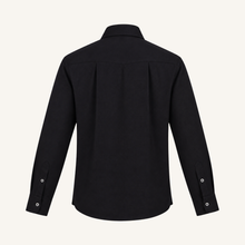 Plissé Cotton Club Shirt in Onyx Black