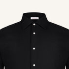 Obsidian Black Wool–Cashmere Shirt