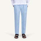 Amalfi Blue Tapered Linen Pants