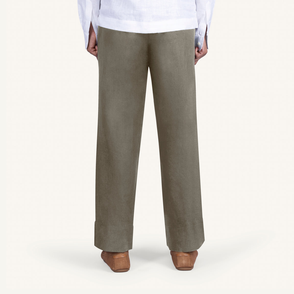 Smoked Olive Linen Leisure Pants