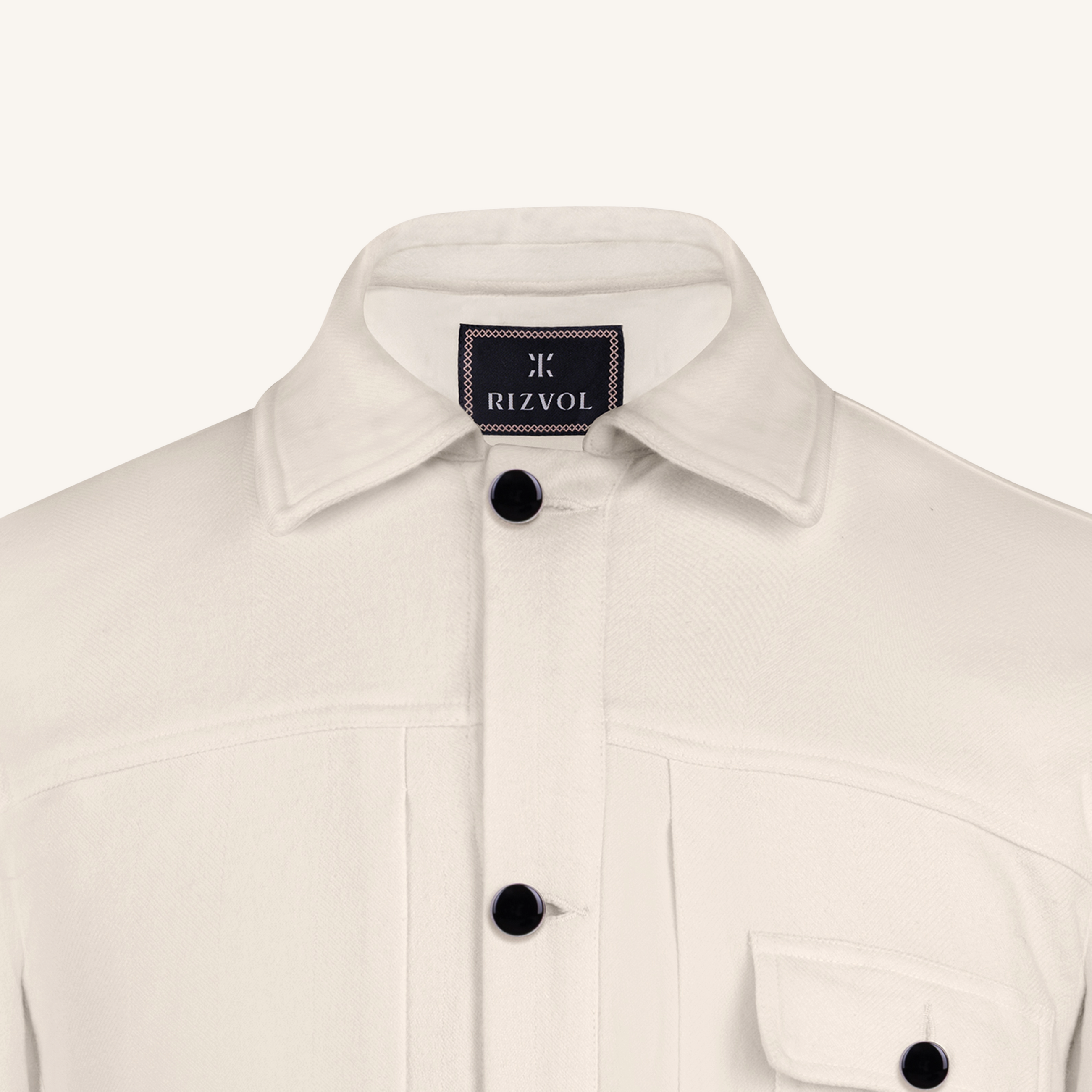 Symphonia Italian Twill Wool Jacket in Off White