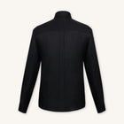 Rizvol obsidian black linen shirt, back view