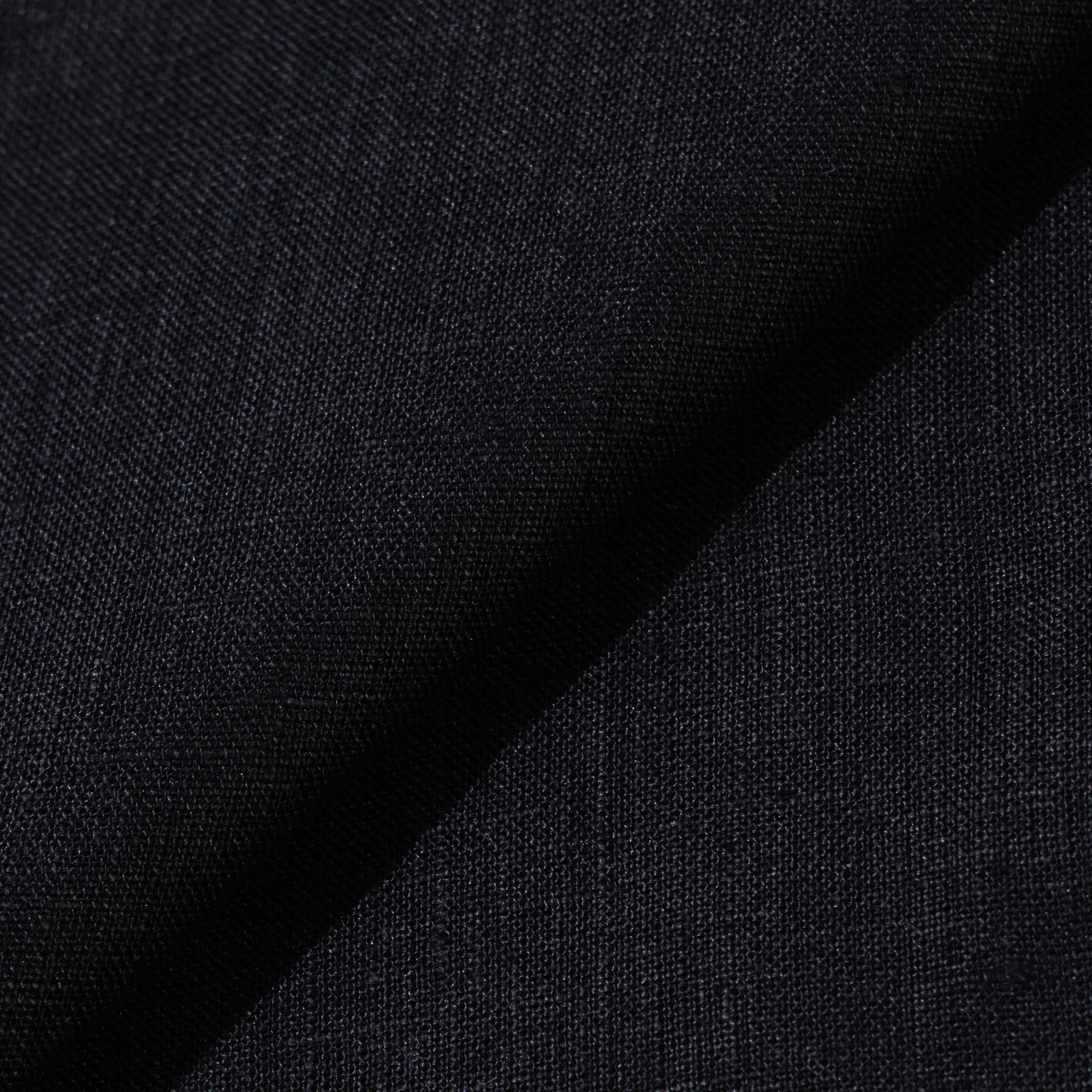 Rizvol obsidian black linen fabric close up