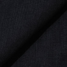 Rizvol obsidian black linen fabric close up