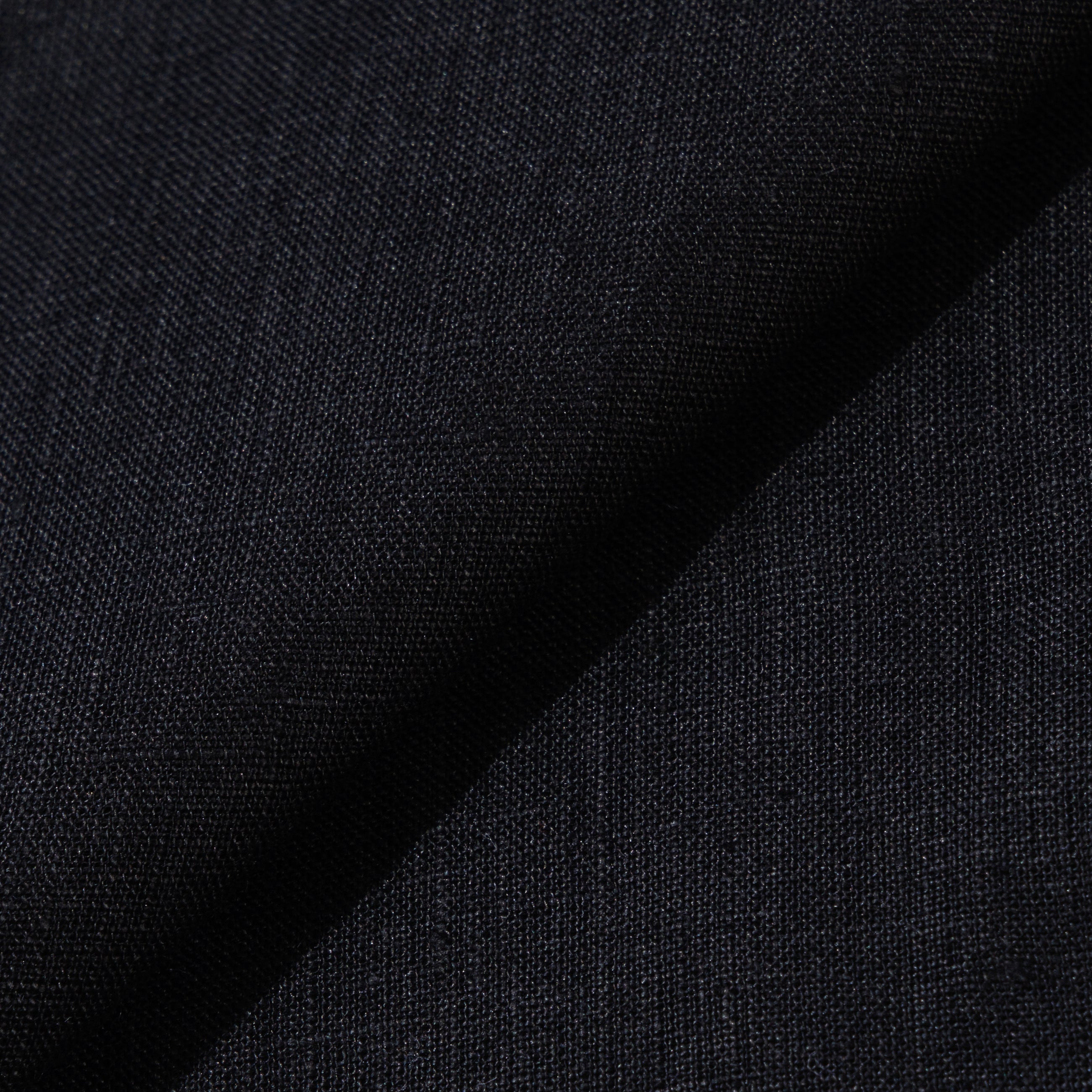 Rizvol obsidian black linen fabric close up