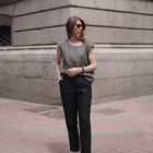 Elba Linen Pants in Obsidian Black