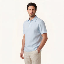 Glacier Blue Lino Polo Shirt