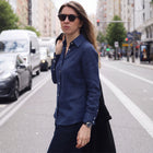 Women's Imperial Blue Linen Shirt