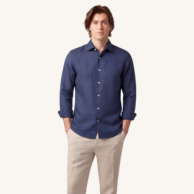 Imperial Blue Linen Shirt