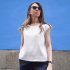 Sera Lino Top in Milkstone