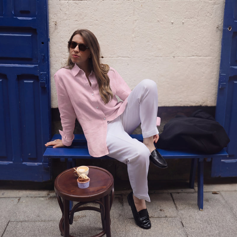Women's Pink Dust Linen Shirt