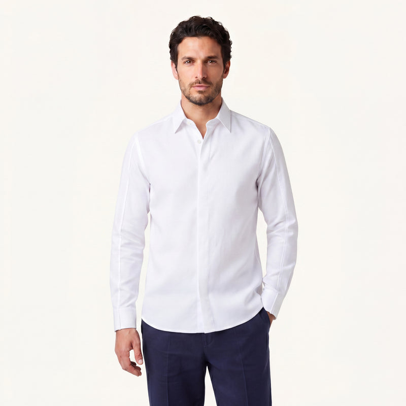 Alba Cotton-Silk Shirt in Blanc