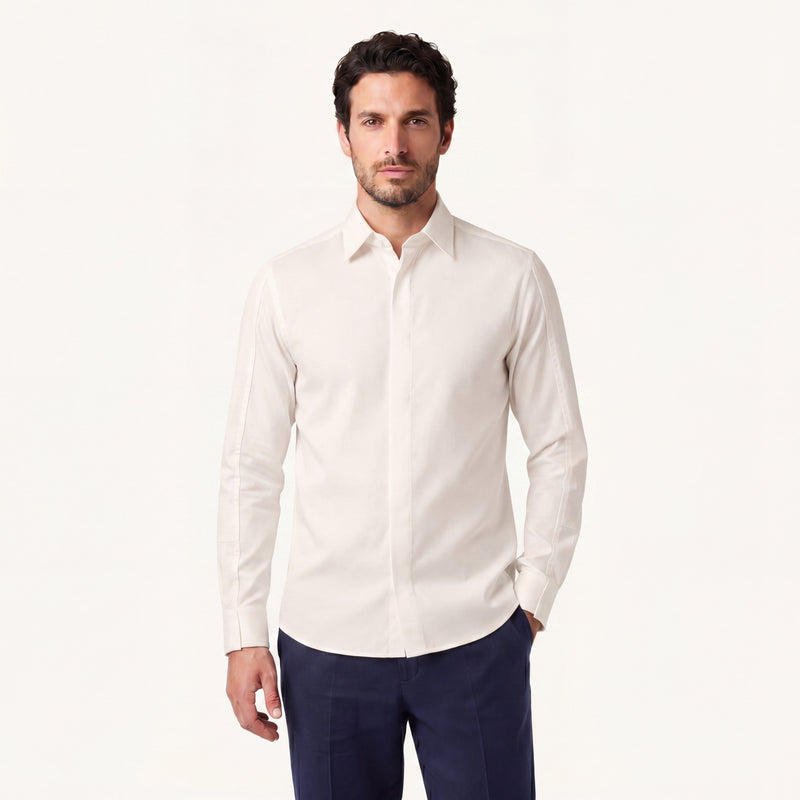 Alba Cotton-Silk Shirt in Beige