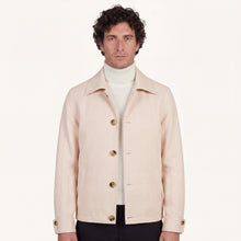 Aria Wool-Silk-Linen Jacket in Warm Ivory