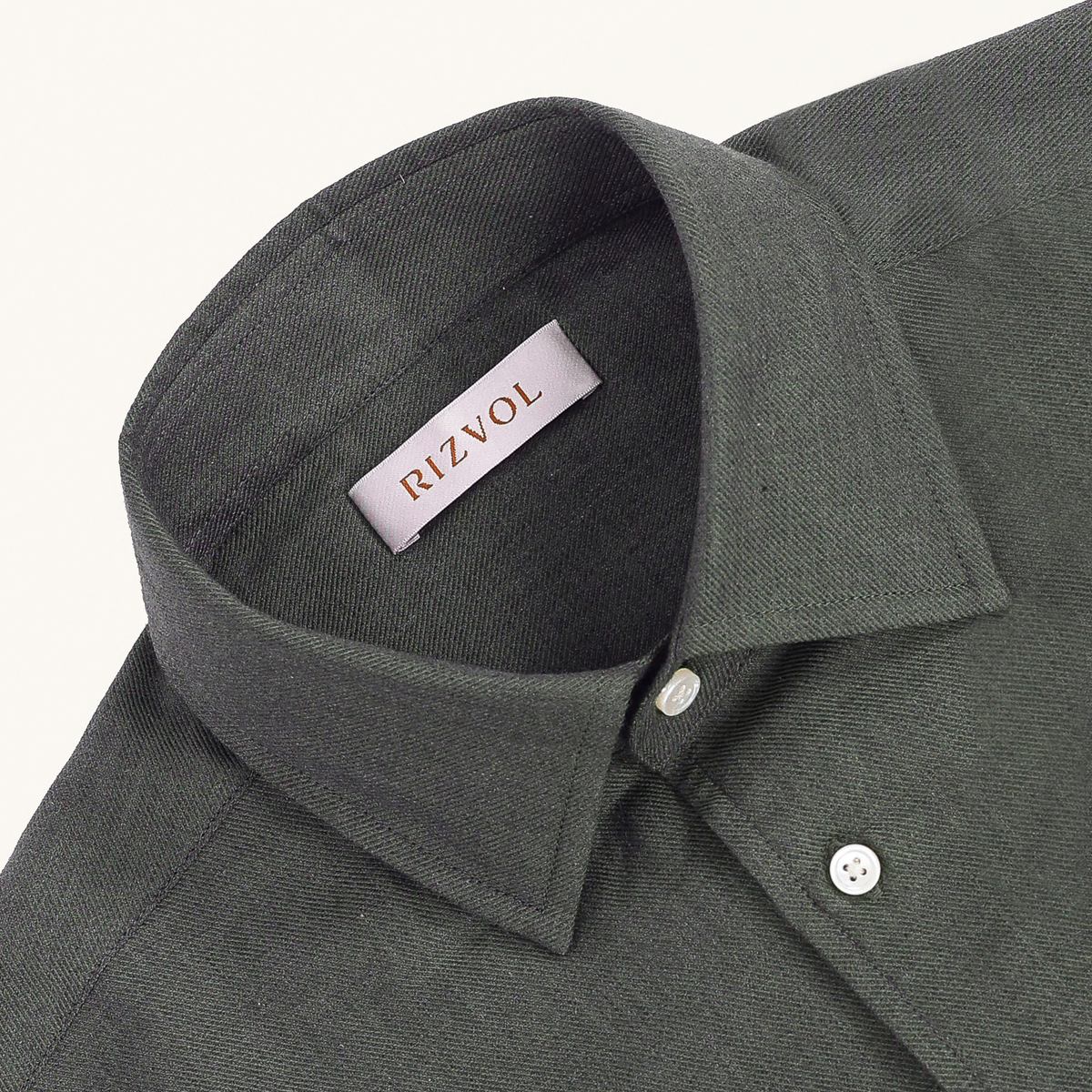 Balmorial Cotton Cashmere Shirt in Forest Olive