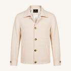 Aria Wool-Silk-Linen Jacket in Warm Ivory