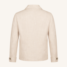 Aria Wool-Silk-Linen Jacket in Warm Ivory