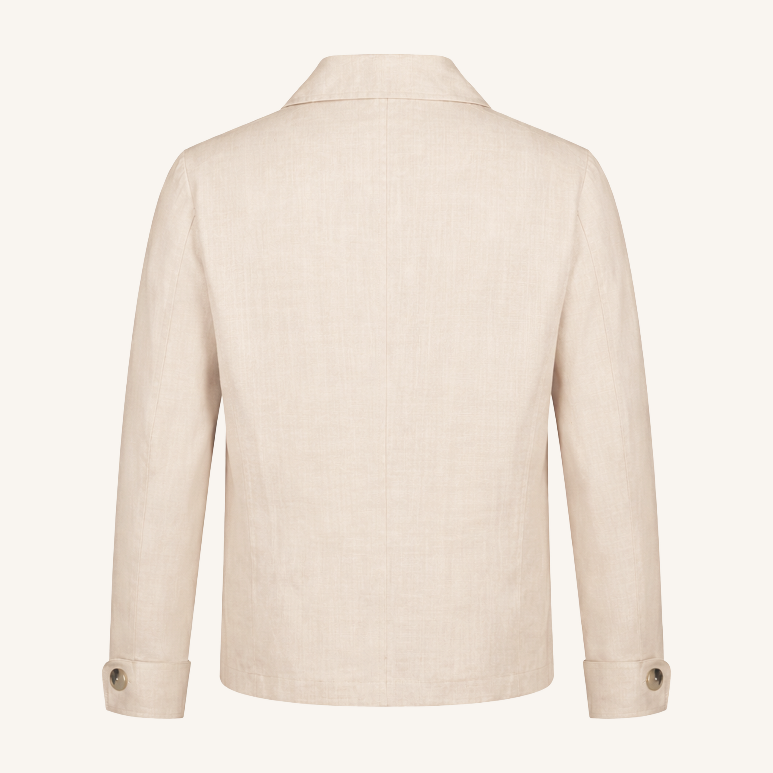 Aria Wool-Silk-Linen Jacket in Warm Ivory