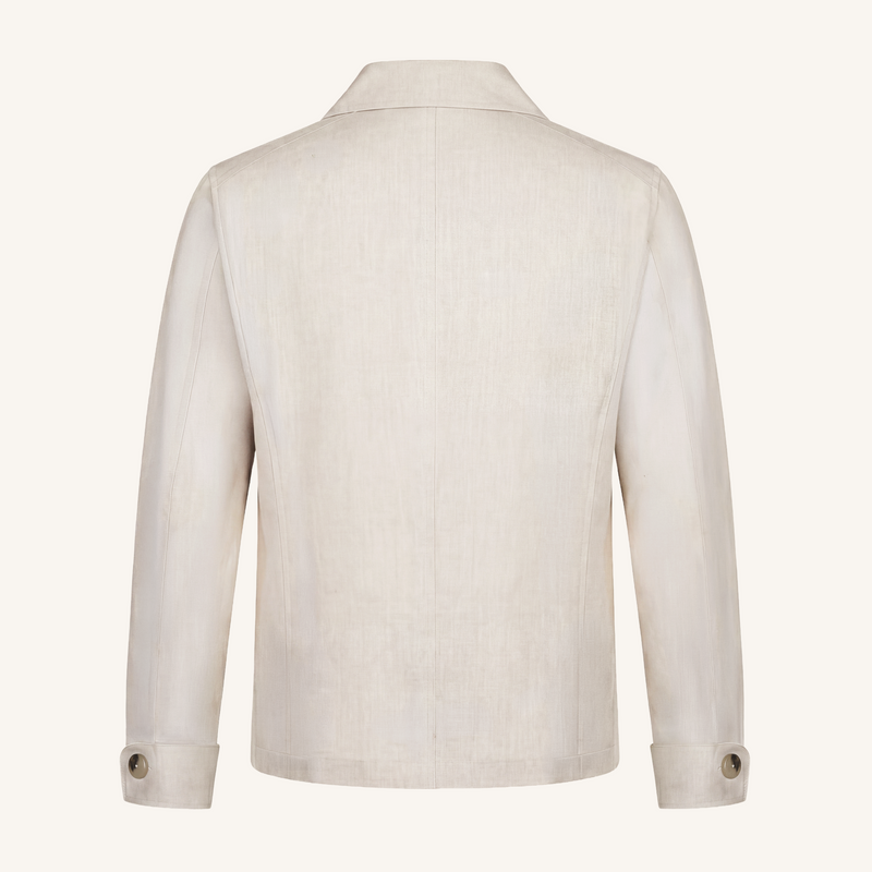 Aria Linen Jacket in Ivory Ash