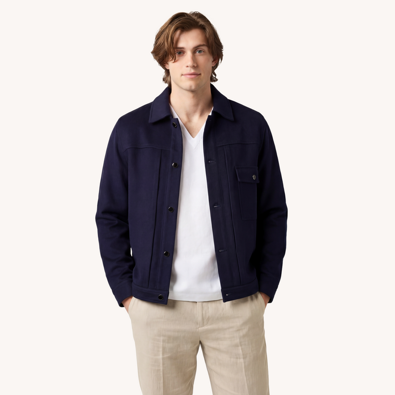 Symphonia Wool-Cashmere Jacket in Cloister Blue