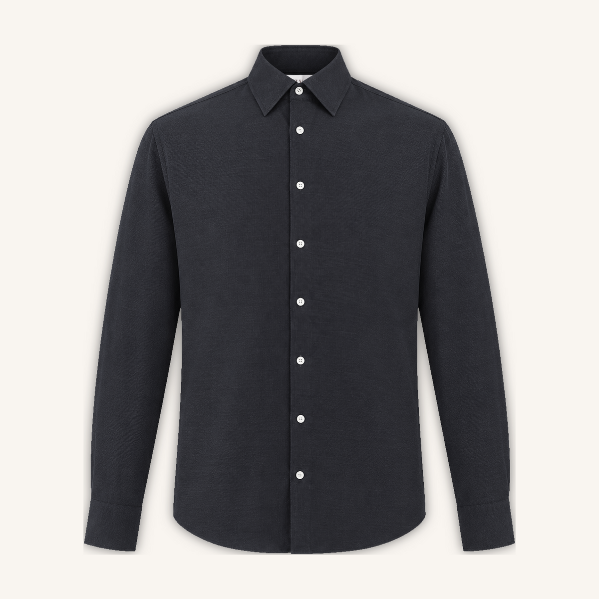Balmorial Cotton Cashmere Shirt in Midnight Black