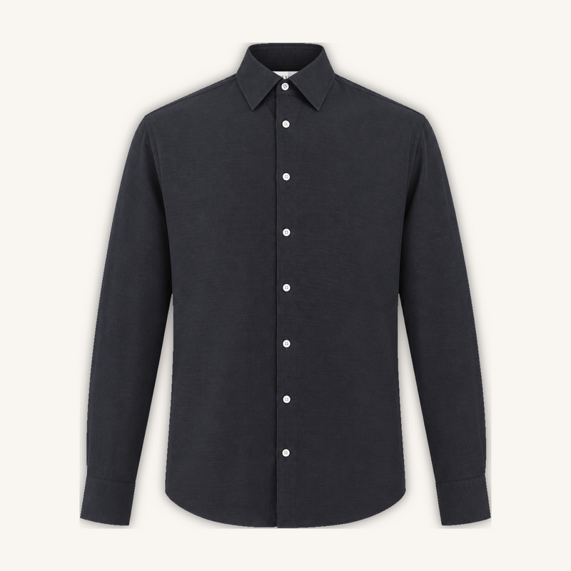 Balmorial Cotton Cashmere Shirt in Midnight Black