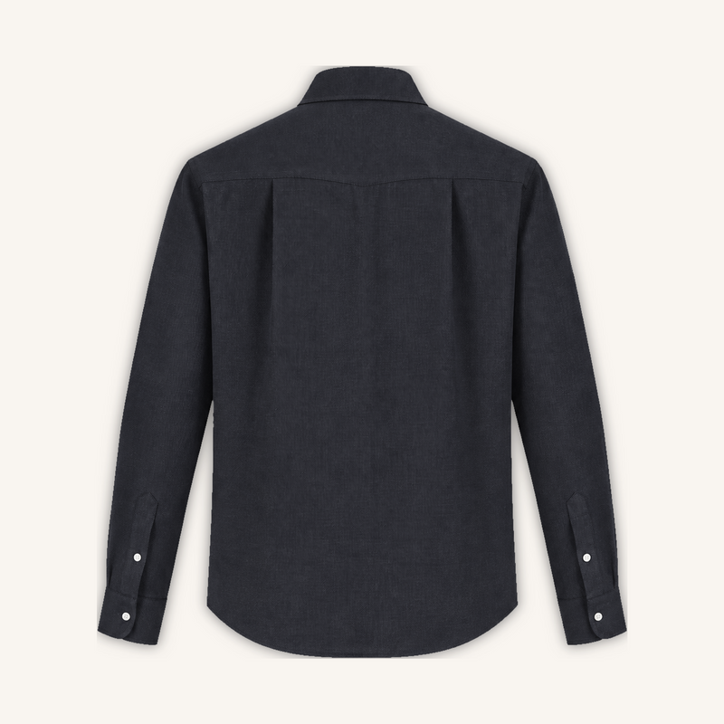 Balmorial Cotton Cashmere Shirt in Midnight Black