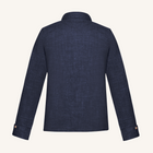 Aria Wool-Silk-Linen Jacket in Navy Mélange