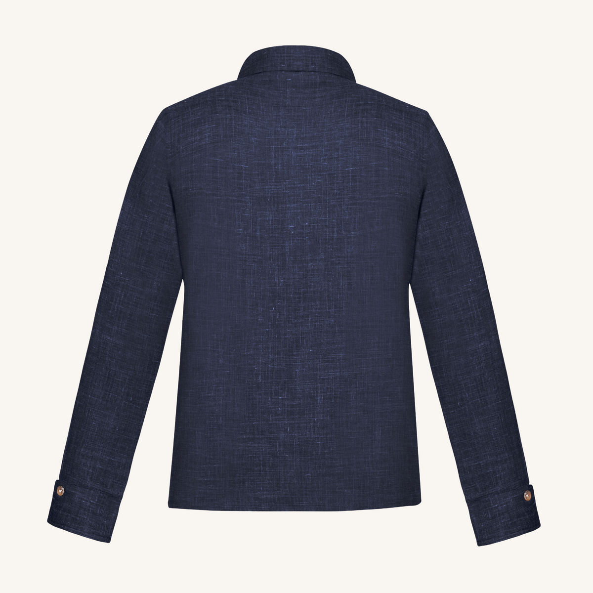 Aria Wool-Silk-Linen Jacket in Navy Mélange