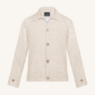 Aria Wool-Silk-Linen Jacket in Warm Ivory