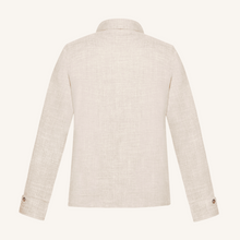 Aria Wool-Silk-Linen Jacket in Warm Ivory