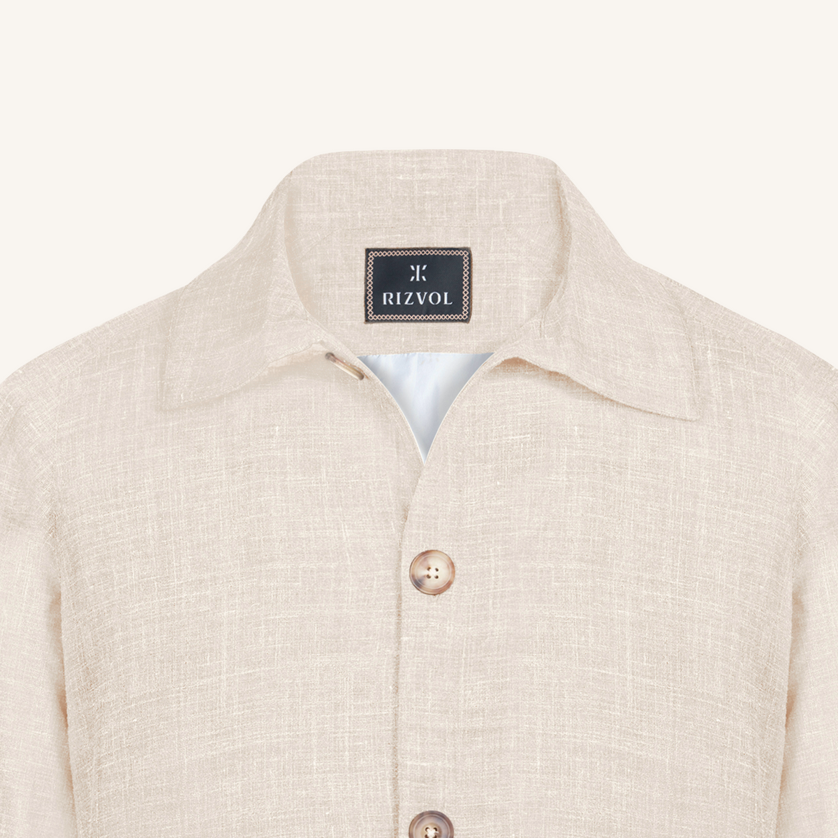 Aria Wool-Silk-Linen Jacket in Warm Ivory