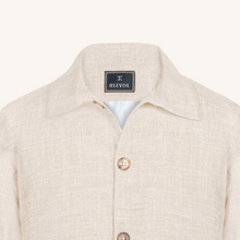 Aria Wool-Silk-Linen Jacket in Warm Ivory