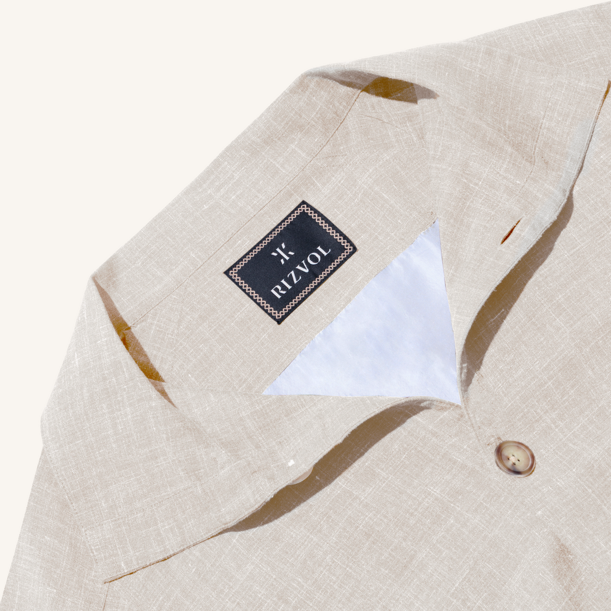 Aria Wool-Silk-Linen Jacket in Warm Ivory