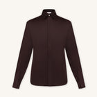 Rizvol Alba Auburn brown Cotton Silk Shirt, front view