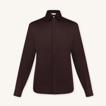 Rizvol Alba Auburn brown Cotton Silk Shirt, front view
