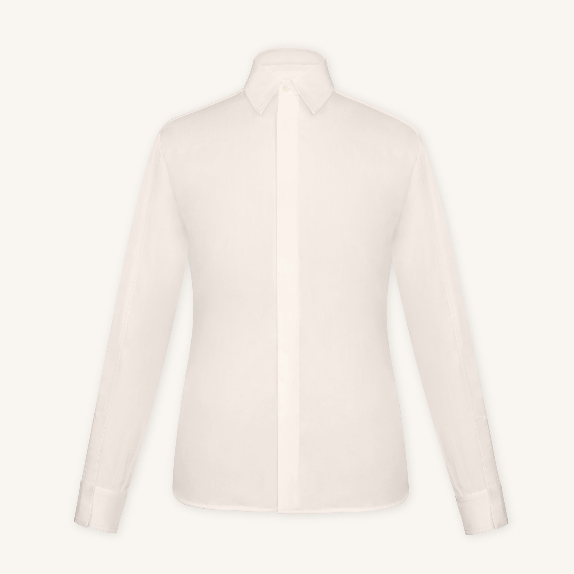 Rizvol Alba Beige Cotton Silk Shirt, front view