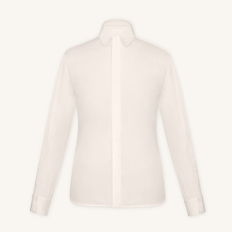 Rizvol Alba Beige Cotton Silk Shirt, front view