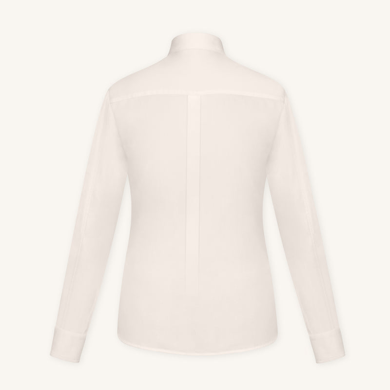 Rizvol Alba Beige Cotton Silk Shirt, back view
