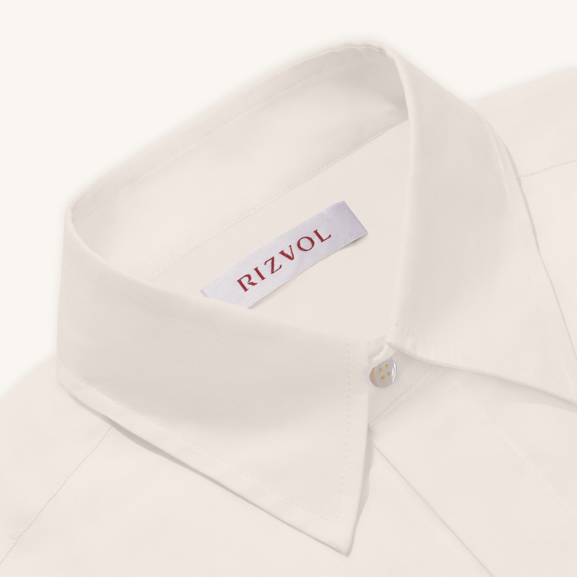 Rizvol Alba Beige Cotton Silk Shirt, close-up
