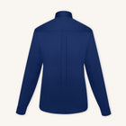 Rizvol alba cotton silk shirt in riva blue, back view