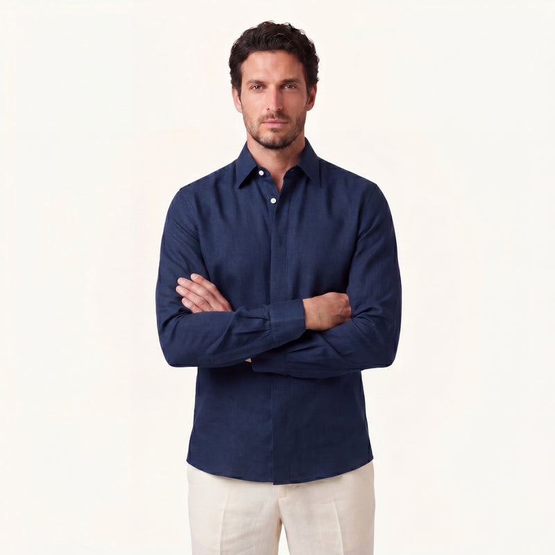Alba Linen Shirt in Imperial Blue