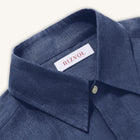 Rizvol Alba Inkwell linen shirt, close-up