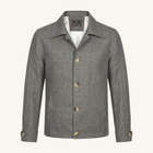 Rizvol Grey wool silk linen jacket, front view
