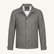 Rizvol Grey wool silk linen jacket, front view