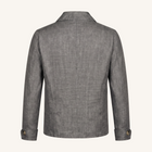 Rizvol aria wool silk linen jacket in graphite , back view