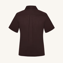 Rizvol Alba Auburn brown Cotton Silk Shirt, back view