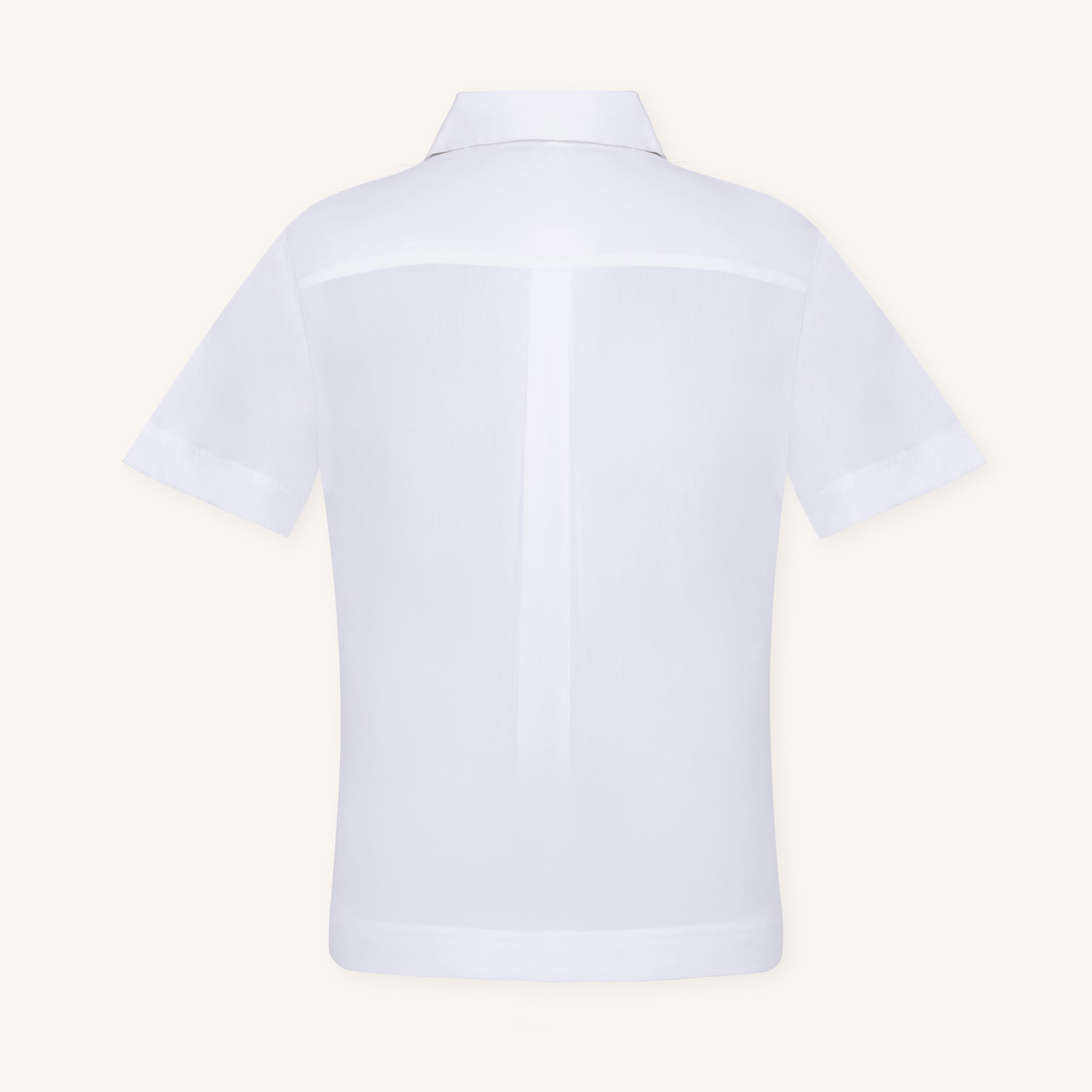 Rizvol Alba Blanc white Cotton Silk Shirt, back view