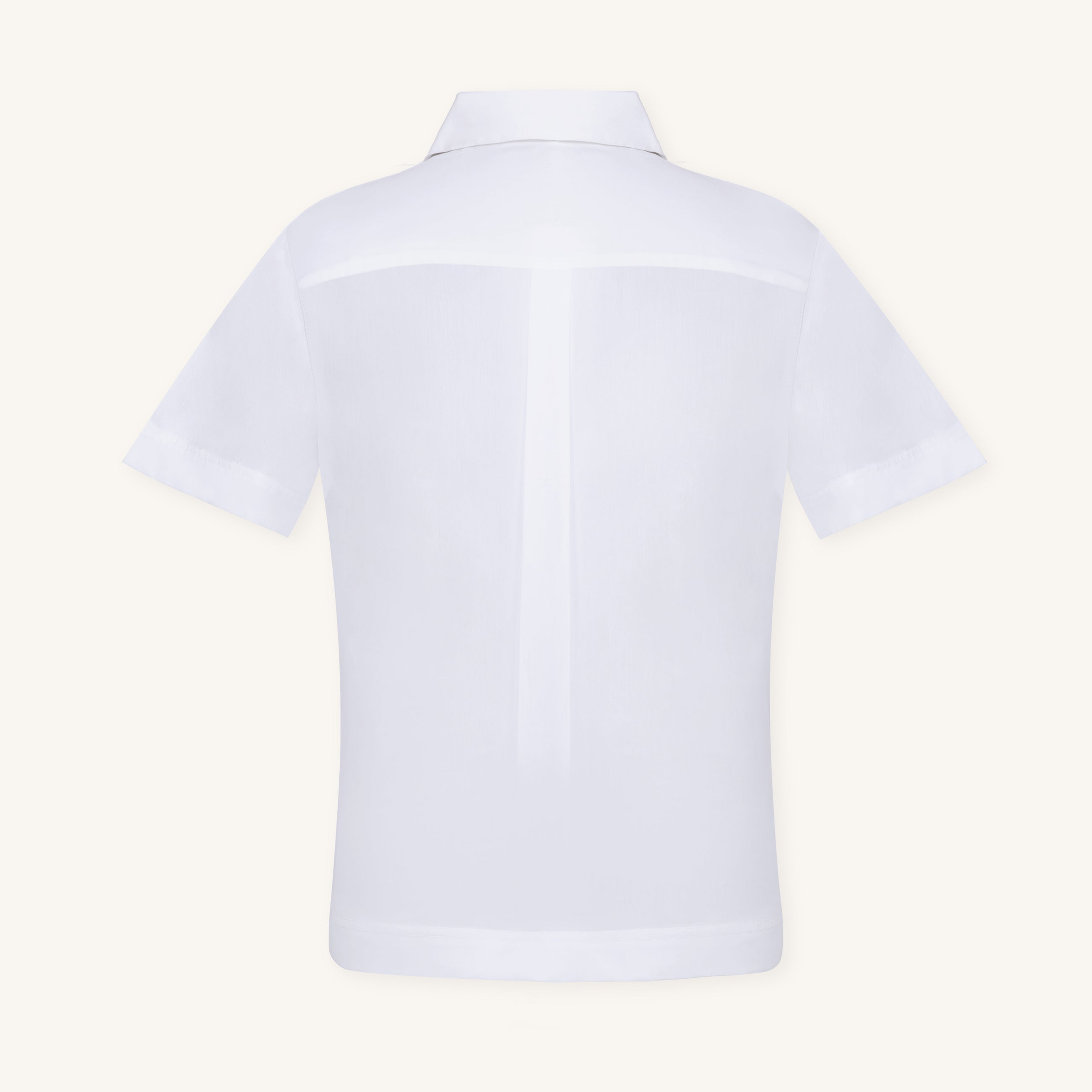 Rizvol Alba Blanc white Cotton Silk Shirt, back view